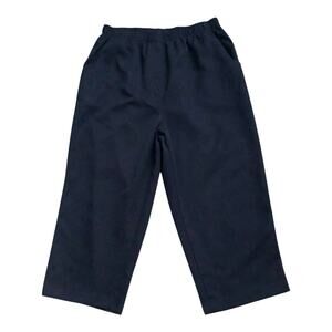 Alia Womens 12 Navy Blue High Rise Pull On Cropped Pants Career Elastic Waist